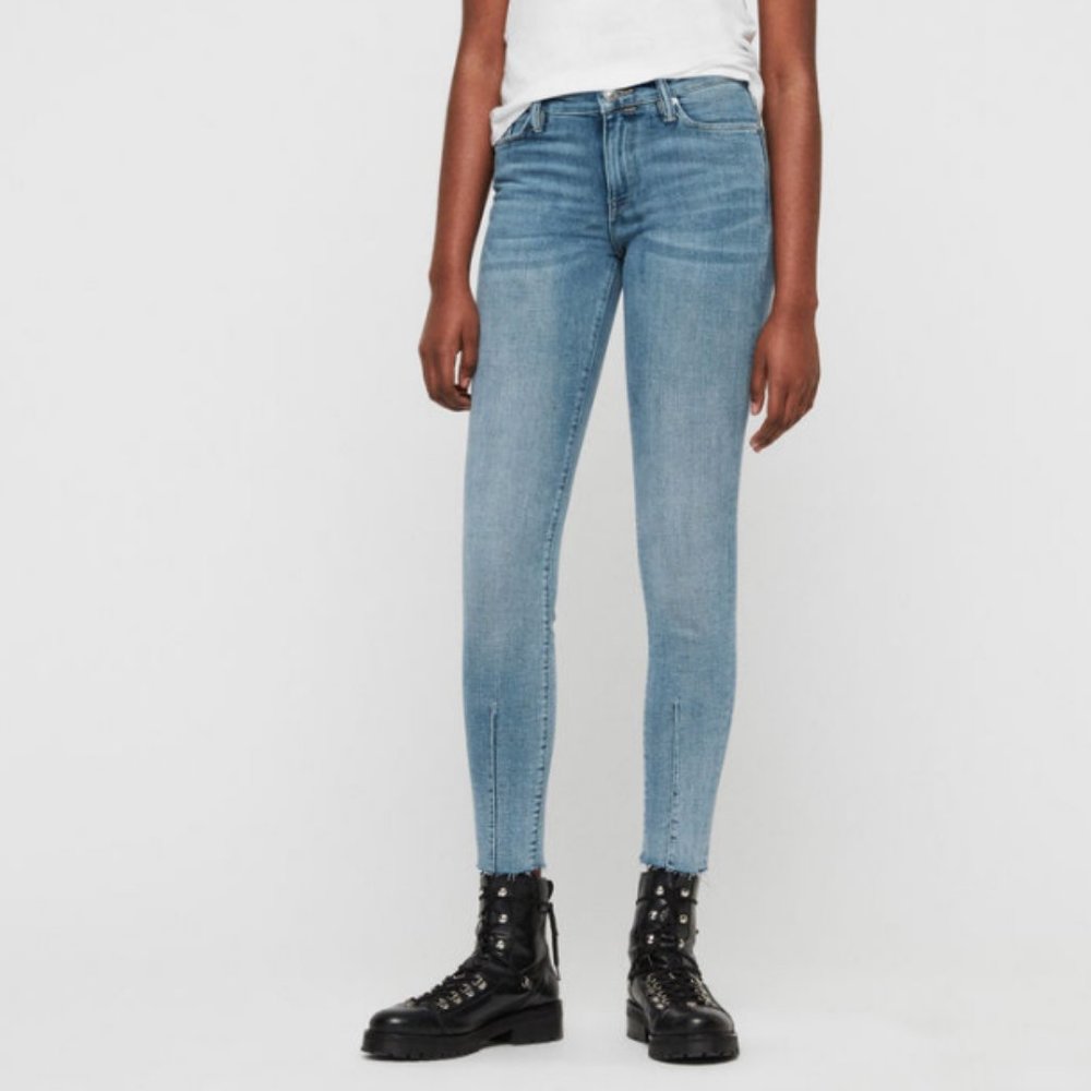 ALLL SAINTS GRACE DART ANKLE MID-RISE SKINNY JEANS